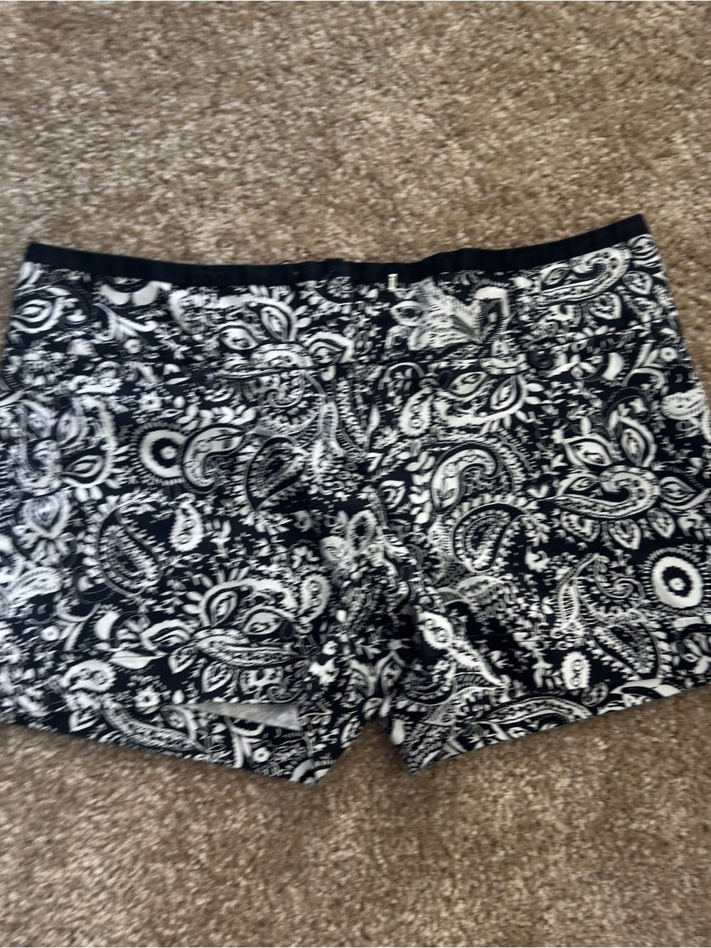 Maurices Black & White Paisley Athletic Shorts